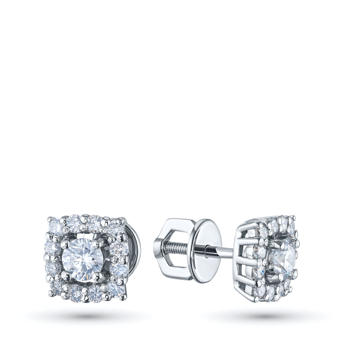 14K White Gold Earring Studs with Lab-Created Diamonds 0.920 CT.TW