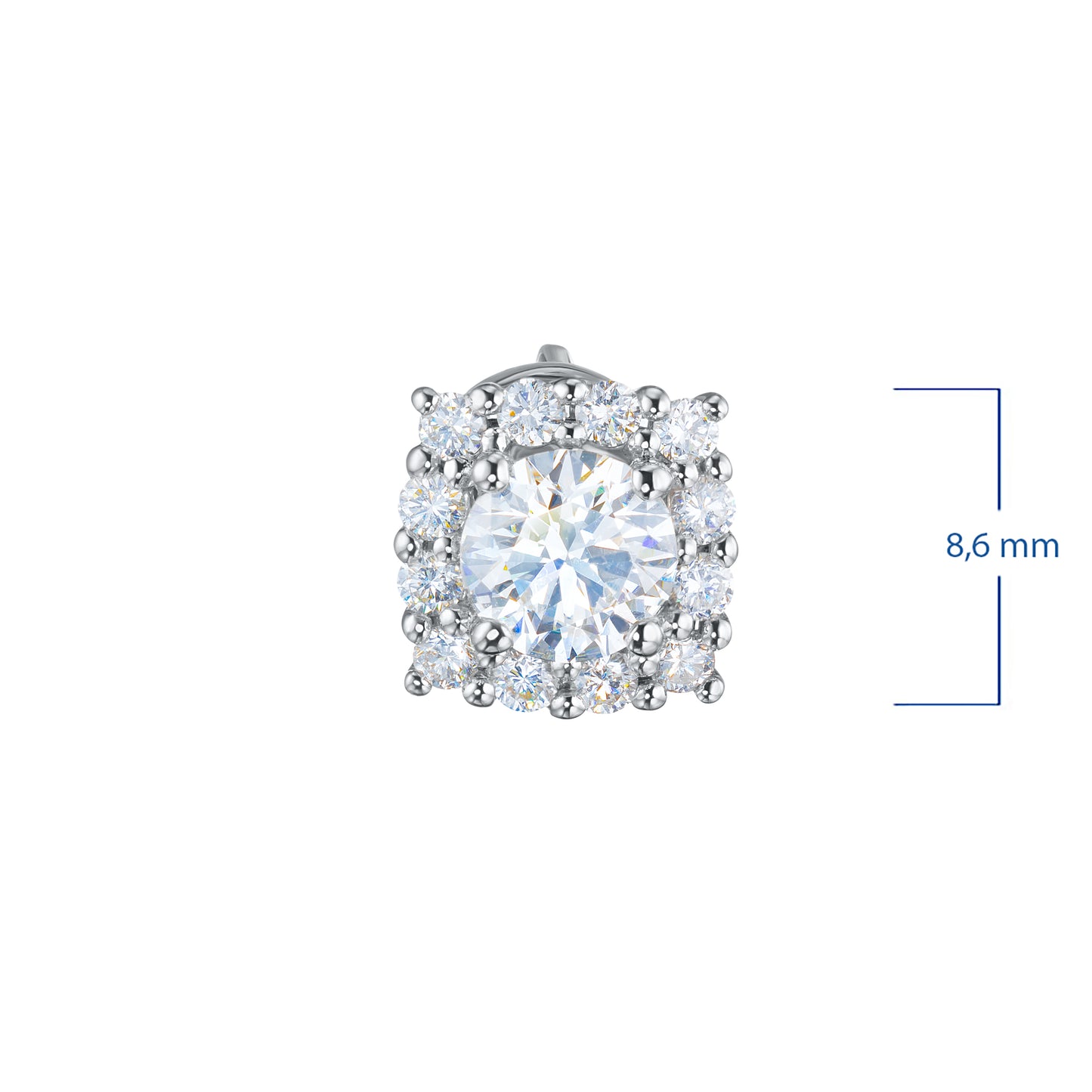 14K White Gold Earring Studs with Lab-Created Diamonds