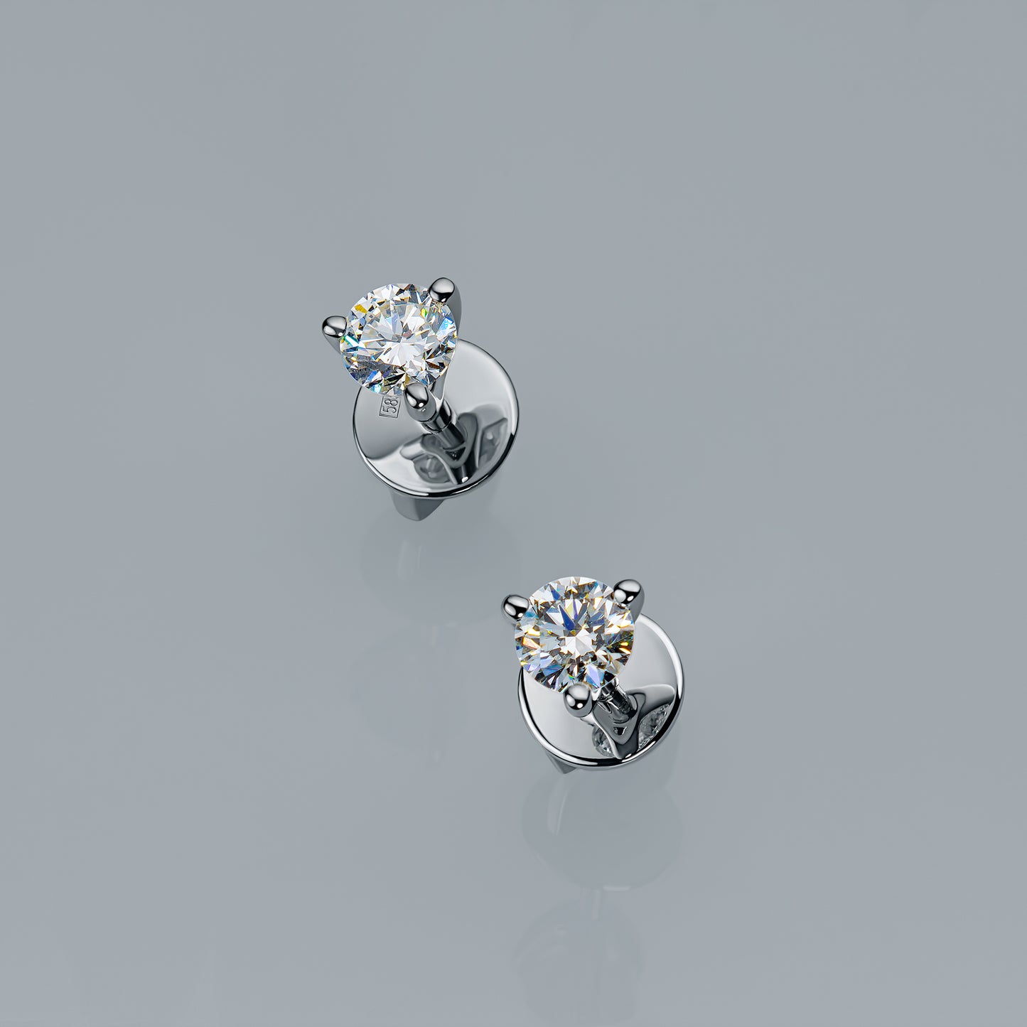 14K White Gold Earring Studs with Lab-Created Diamonds 1.490 CT.TW