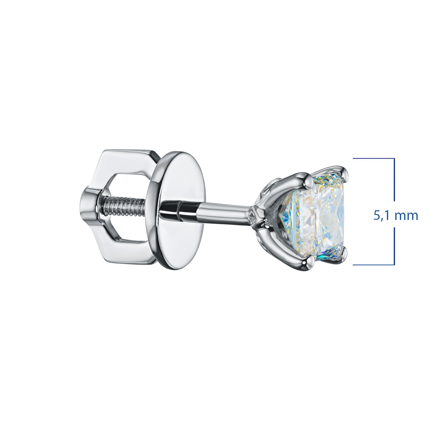 Sterling Silver Earring Studs with Topaz 1.690 CT.TW