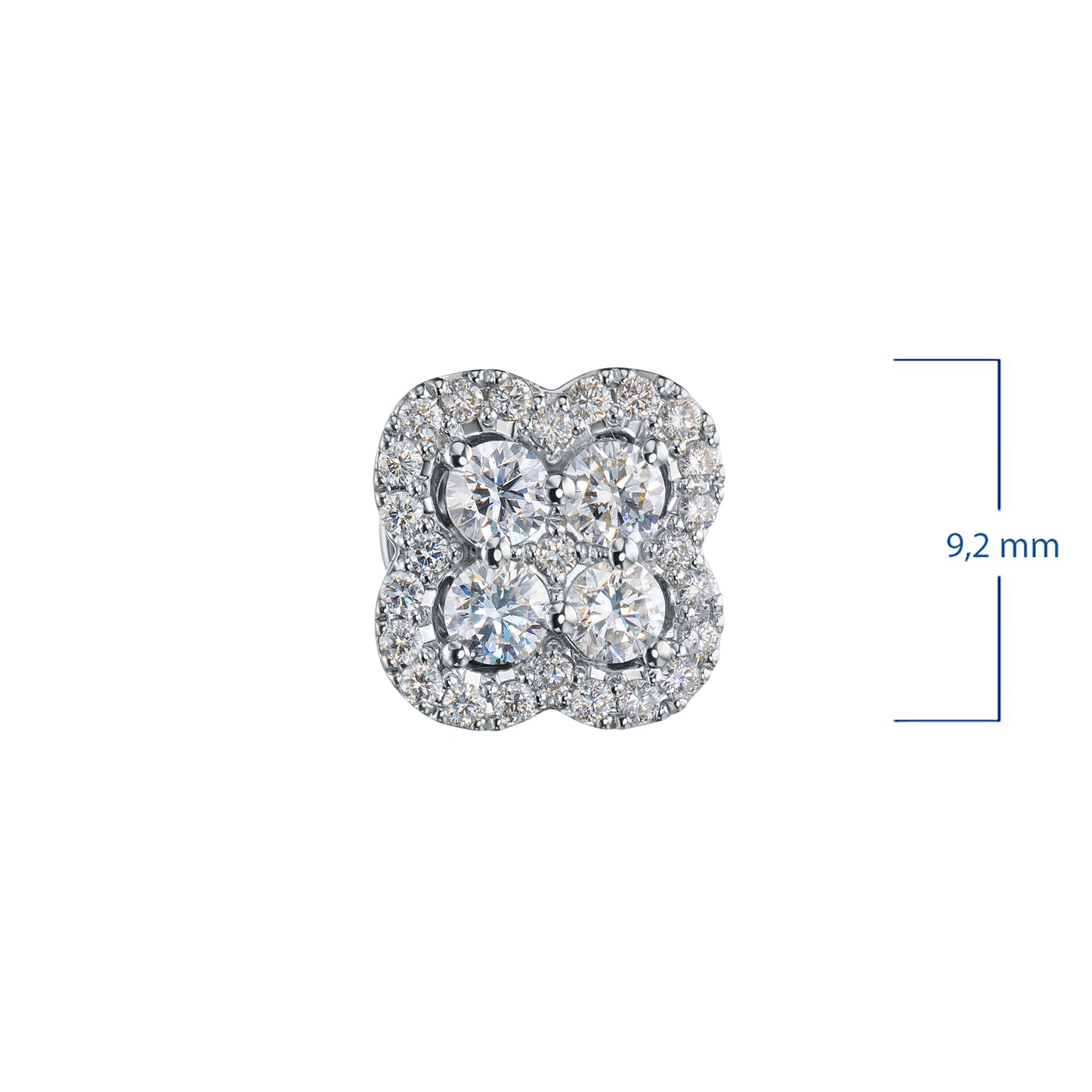 14K White Gold Earring Studs with Lab-Created Diamonds 0.980 CT.TW