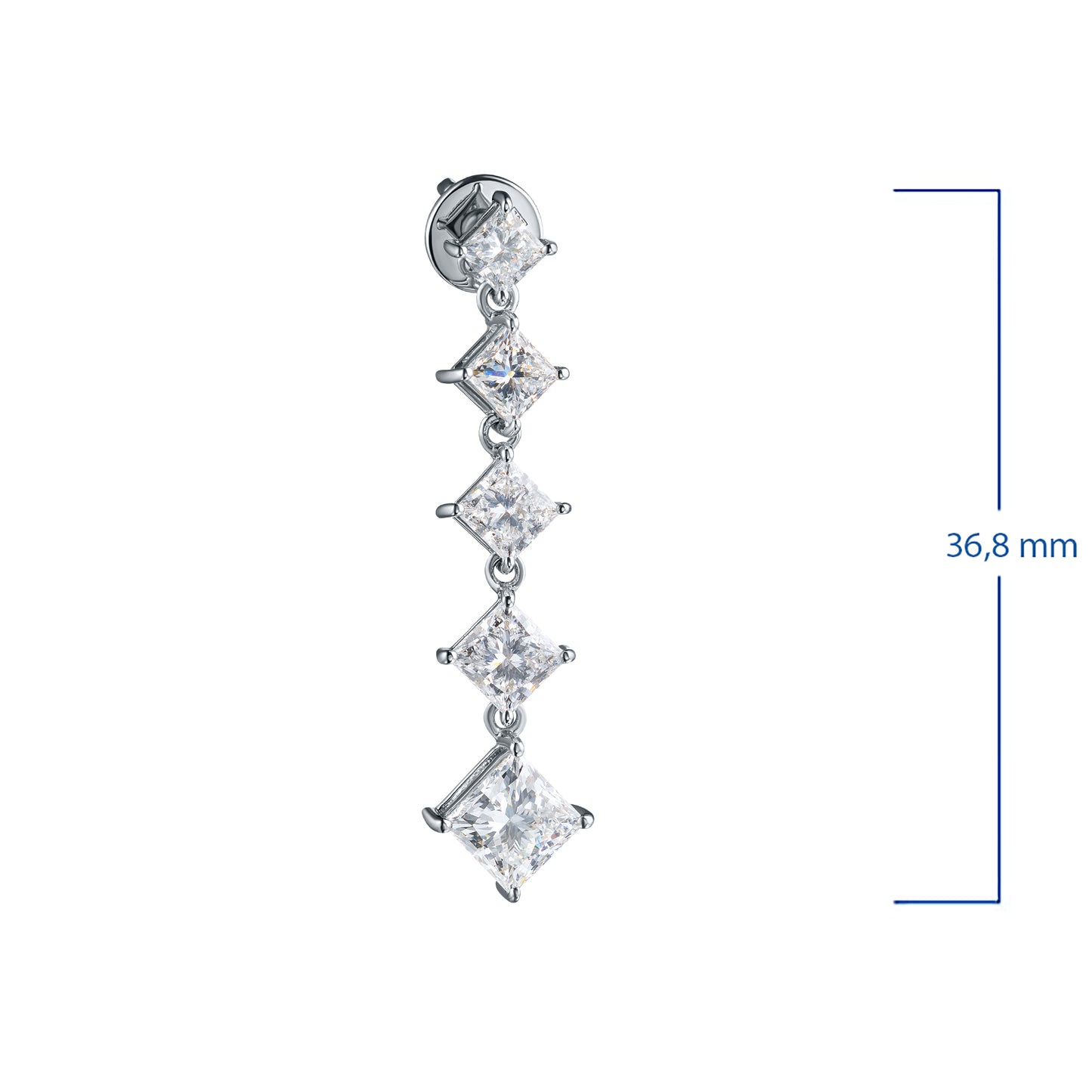 14K White Gold Without Nickel Earring Studs with Lab-Created Diamonds 5.360 CT.TW