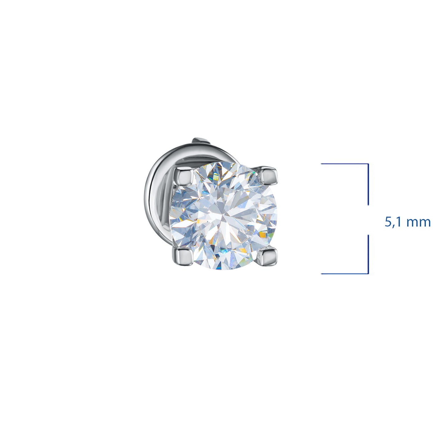 14K White Gold Earring Studs with Lab-Created Diamonds 1.890 CT.TW