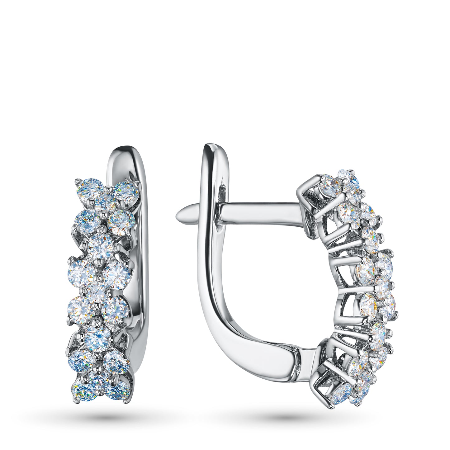 14K White Gold Earrings with Lab-Created Diamonds 0.620 CT.TW