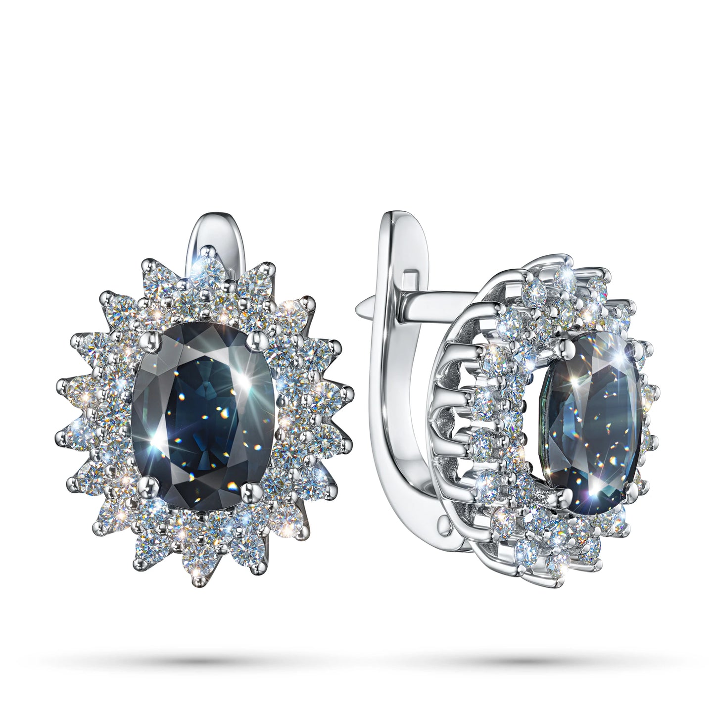 14K White Gold Without Nickel Earrings with Lab-Created Diamonds 5.100 CT.TW