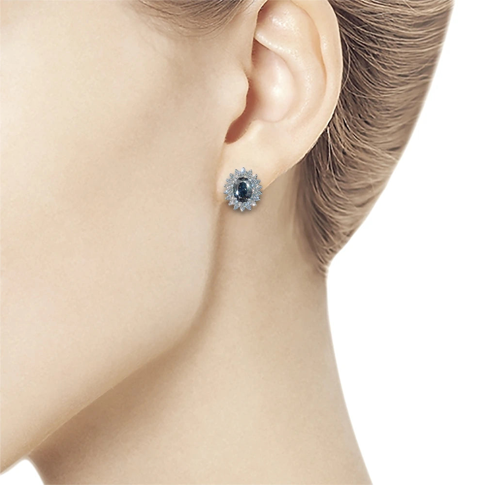 14K White Gold Without Nickel Earrings with Lab-Created Diamonds 5.100 CT.TW