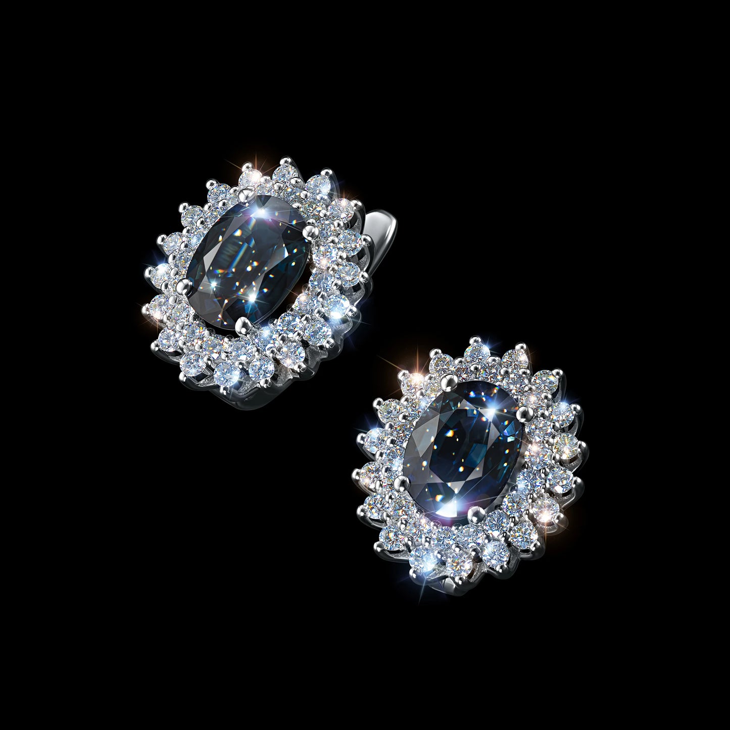 14K White Gold Without Nickel Earrings with Lab-Created Diamonds 5.100 CT.TW
