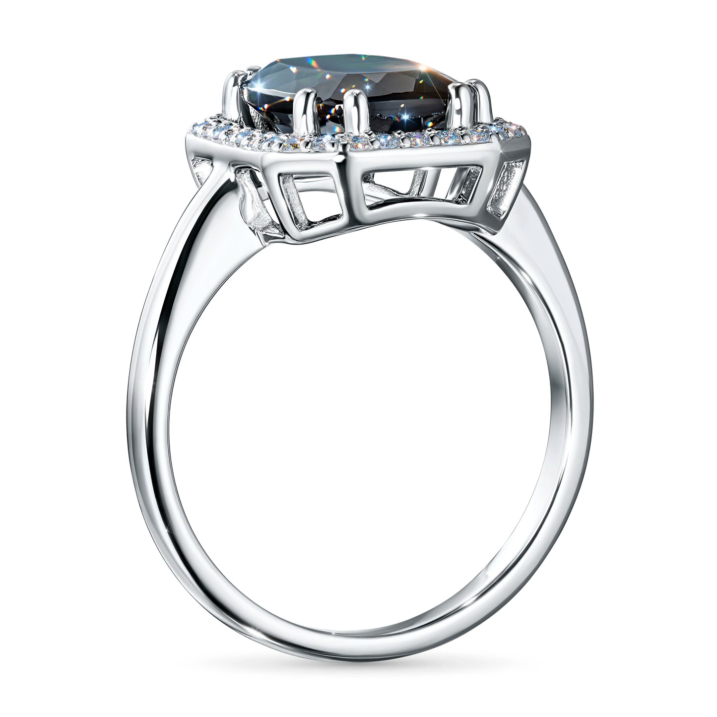 14K White Gold Ring with Chrome diopside and Lab-Created Diamonds 4.690 CT.TW
