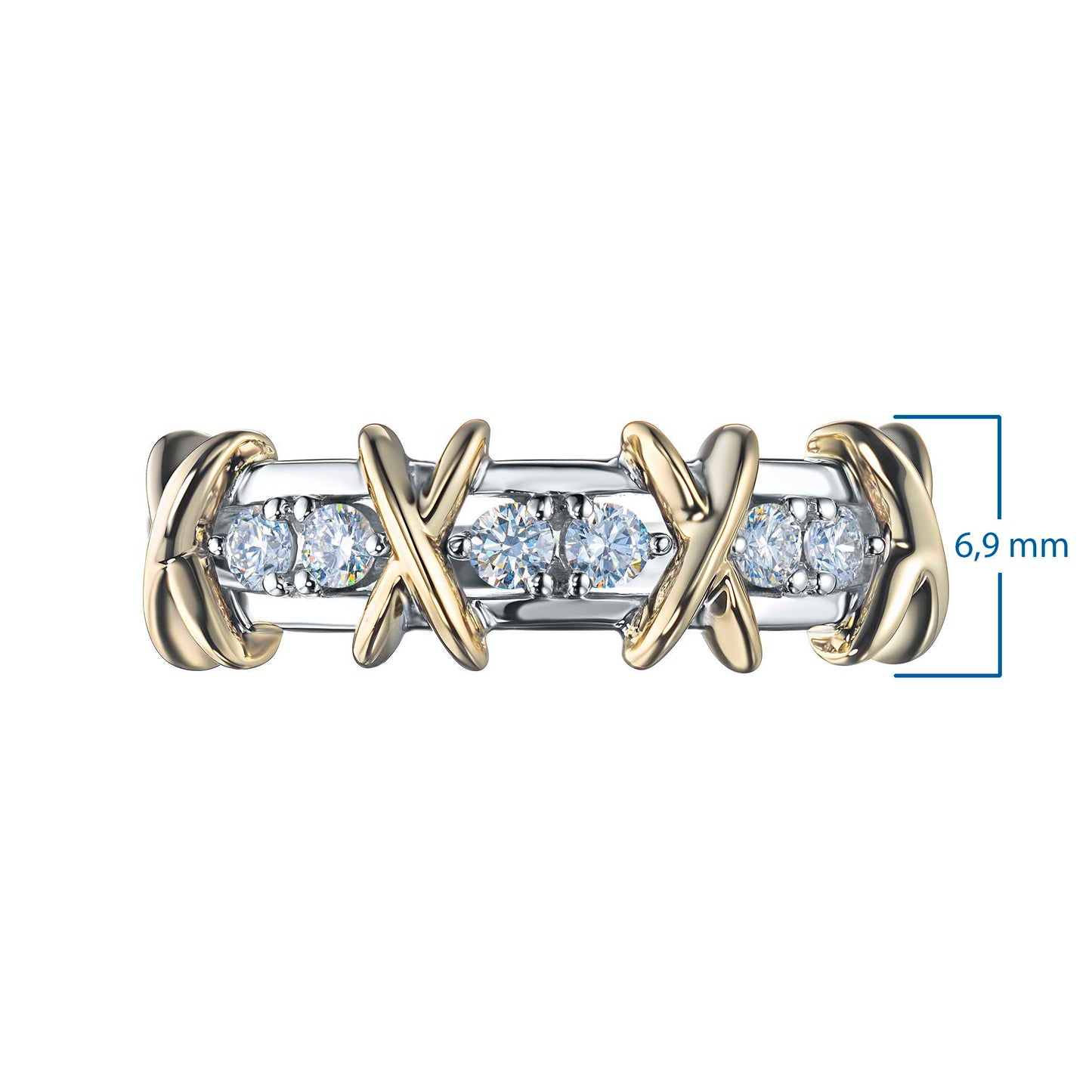 14K White-yellow Gold Ring with Lab-Created Diamonds 0.360 CT.TW