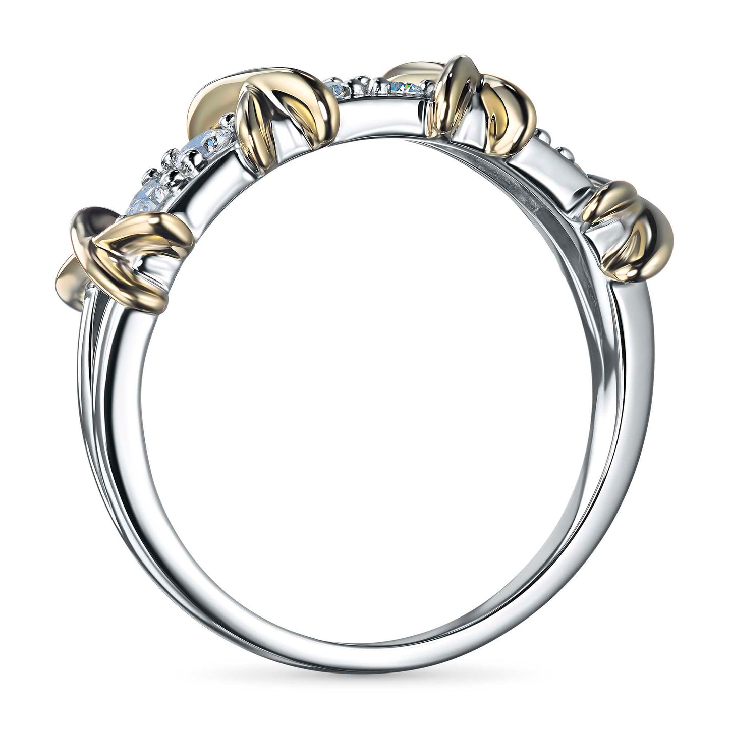 14K White-yellow Gold Ring with Lab-Created Diamonds 0.360 CT.TW