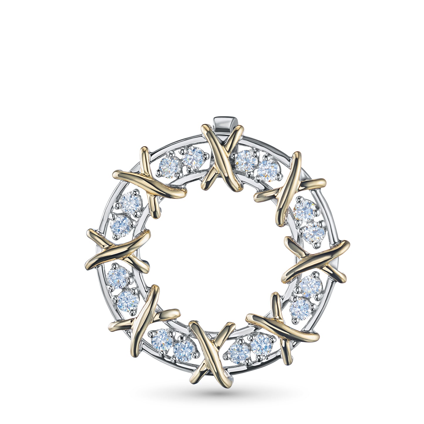 14K White-yellow Gold Pendant with Lab-Created Diamonds 0.550 CT.TW