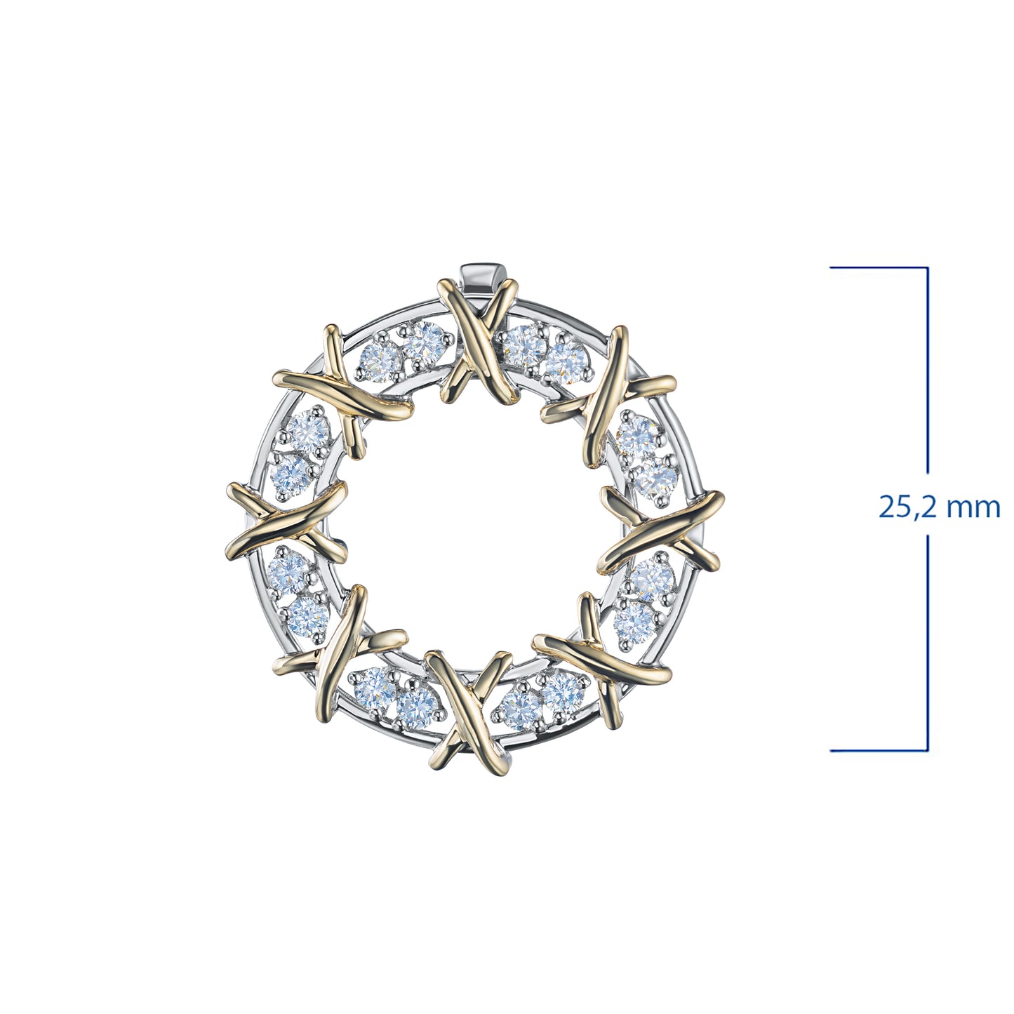 14K White-yellow Gold Pendant with Lab-Created Diamonds 0.550 CT.TW