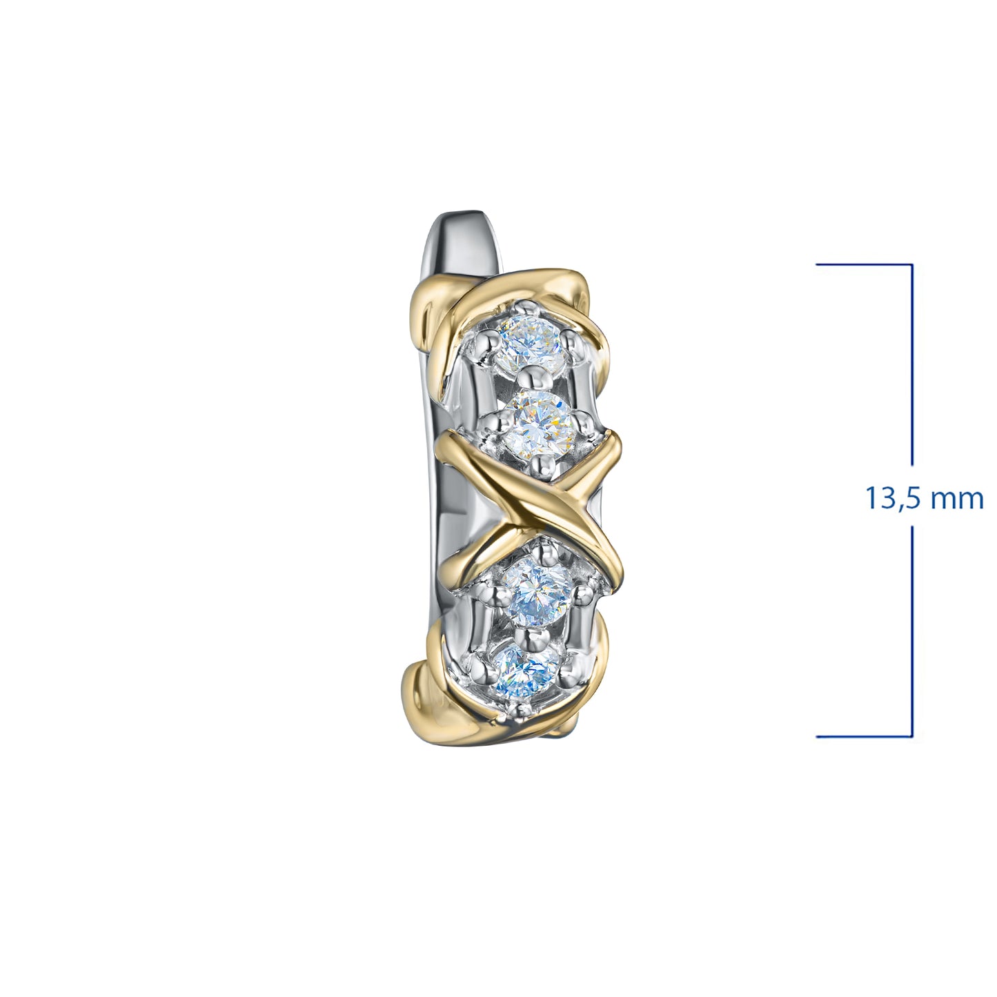 14K White-yellow Gold Earrings with Lab-Created Diamonds 0.280 CT.TW