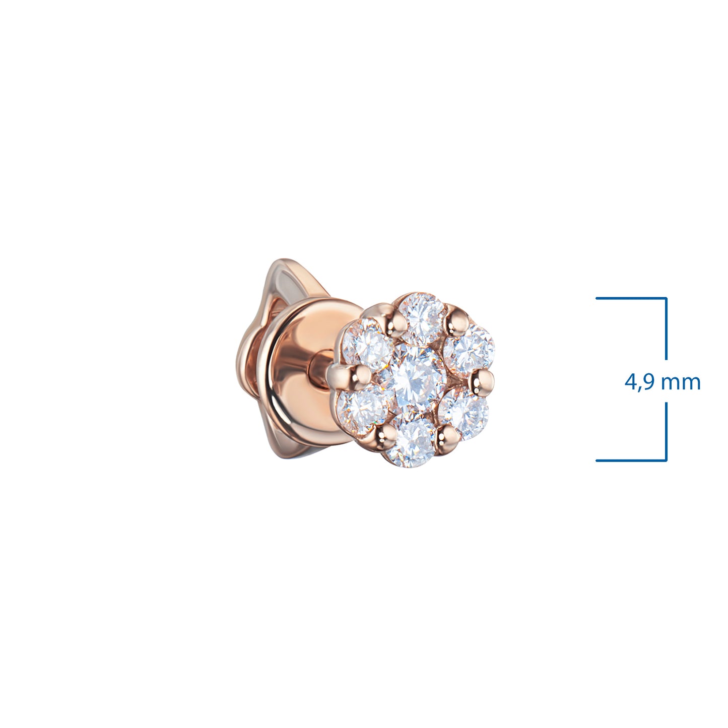 14K Rose Gold Earring Studs with Lab-Created Diamonds