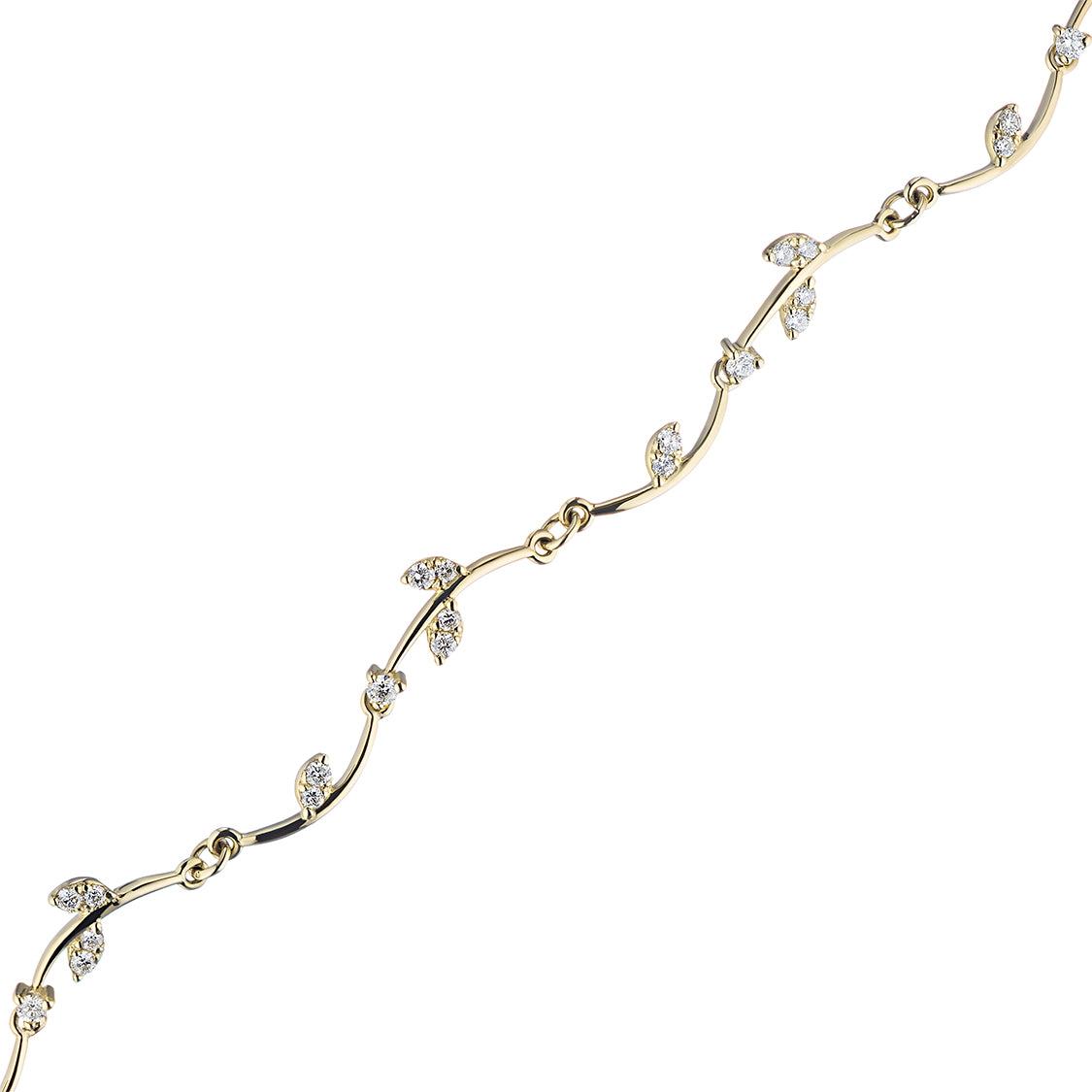 14K Yellow Gold Bracelet with Lab-Created Diamonds