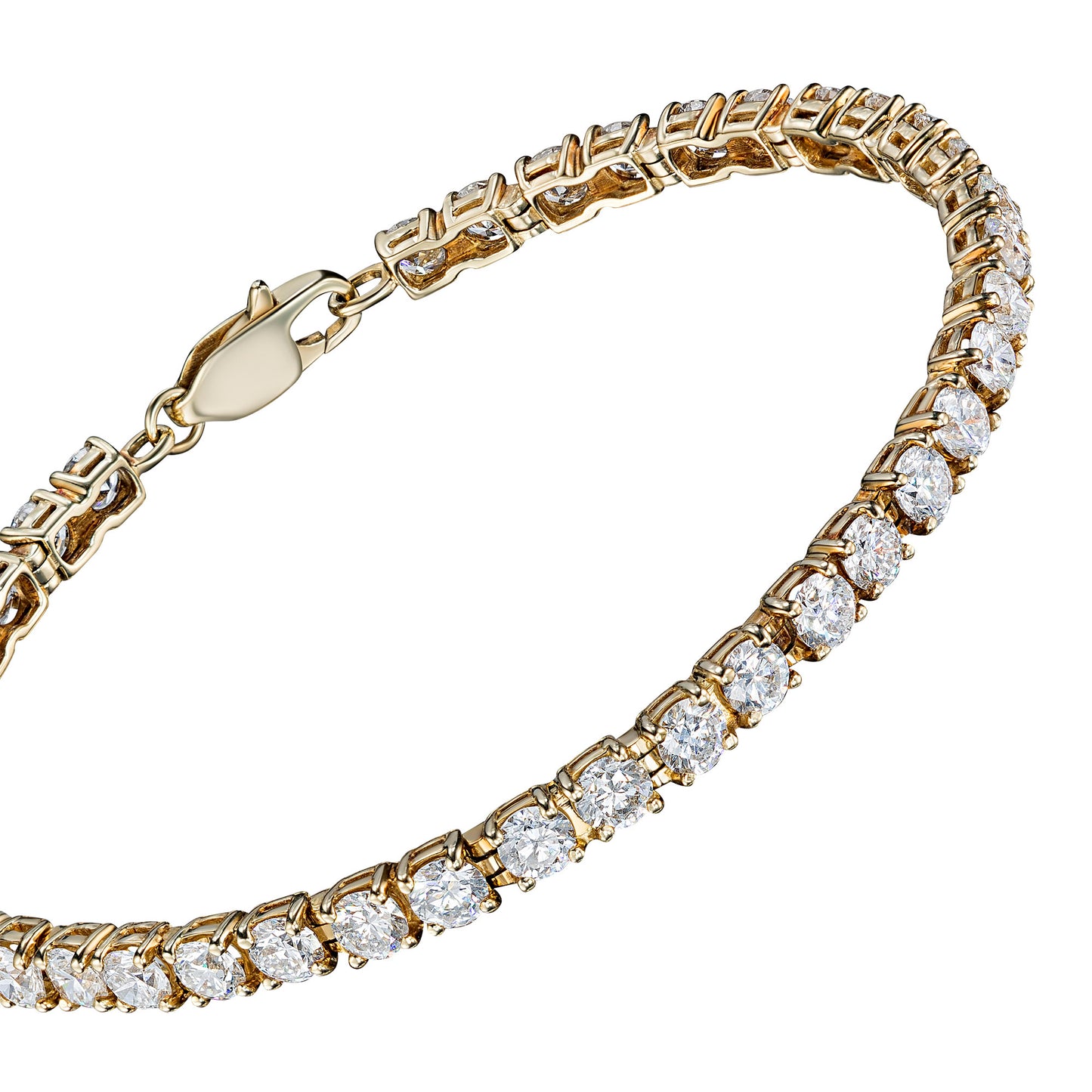 14K Yellow Gold Bracelet with Lab-Created Diamonds