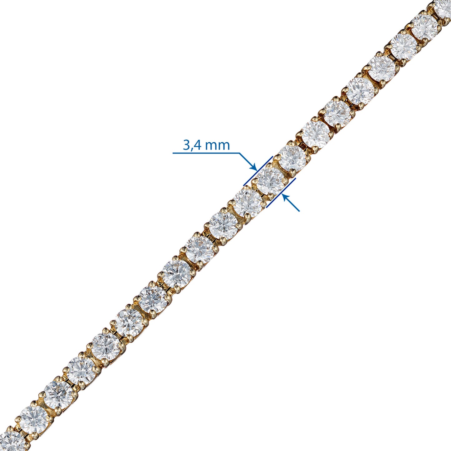 14K Yellow Gold Bracelet with Lab-Created Diamonds