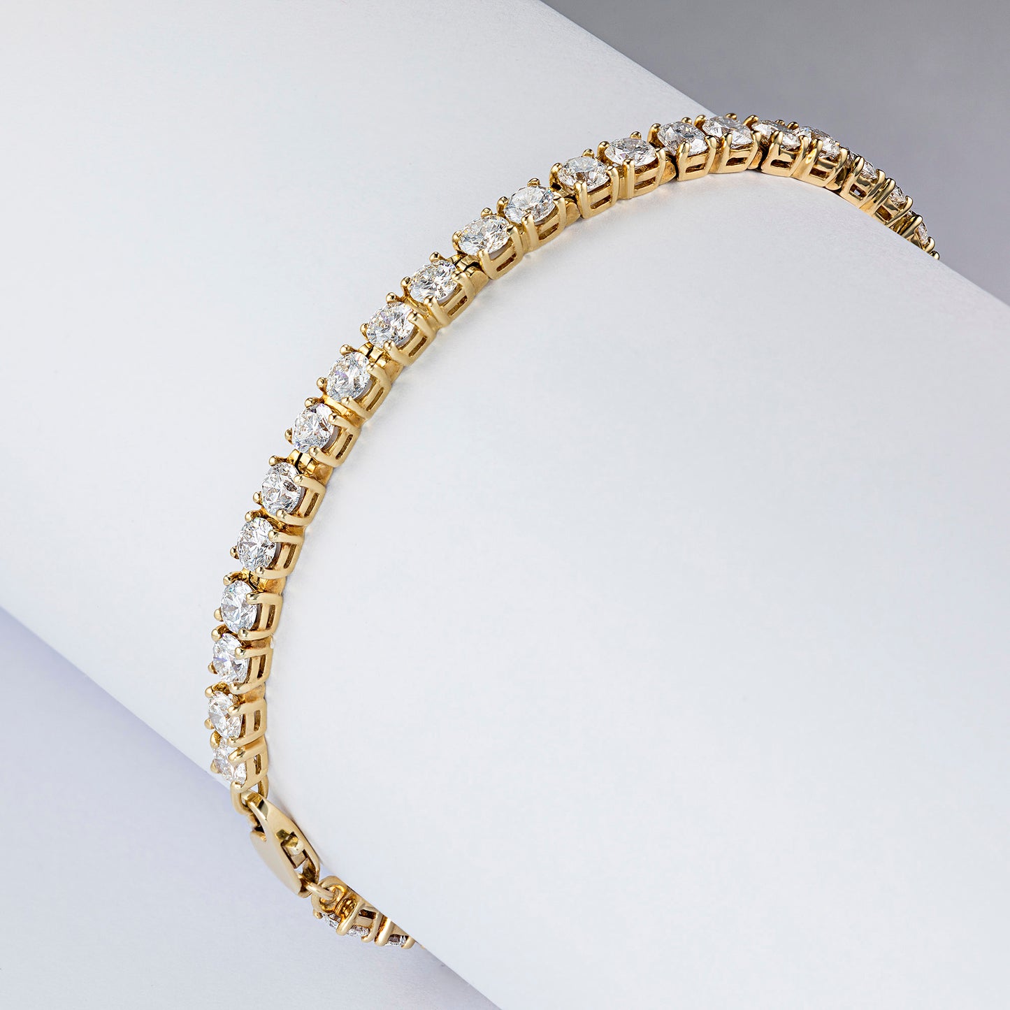14K Yellow Gold Bracelet with Lab-Created Diamonds