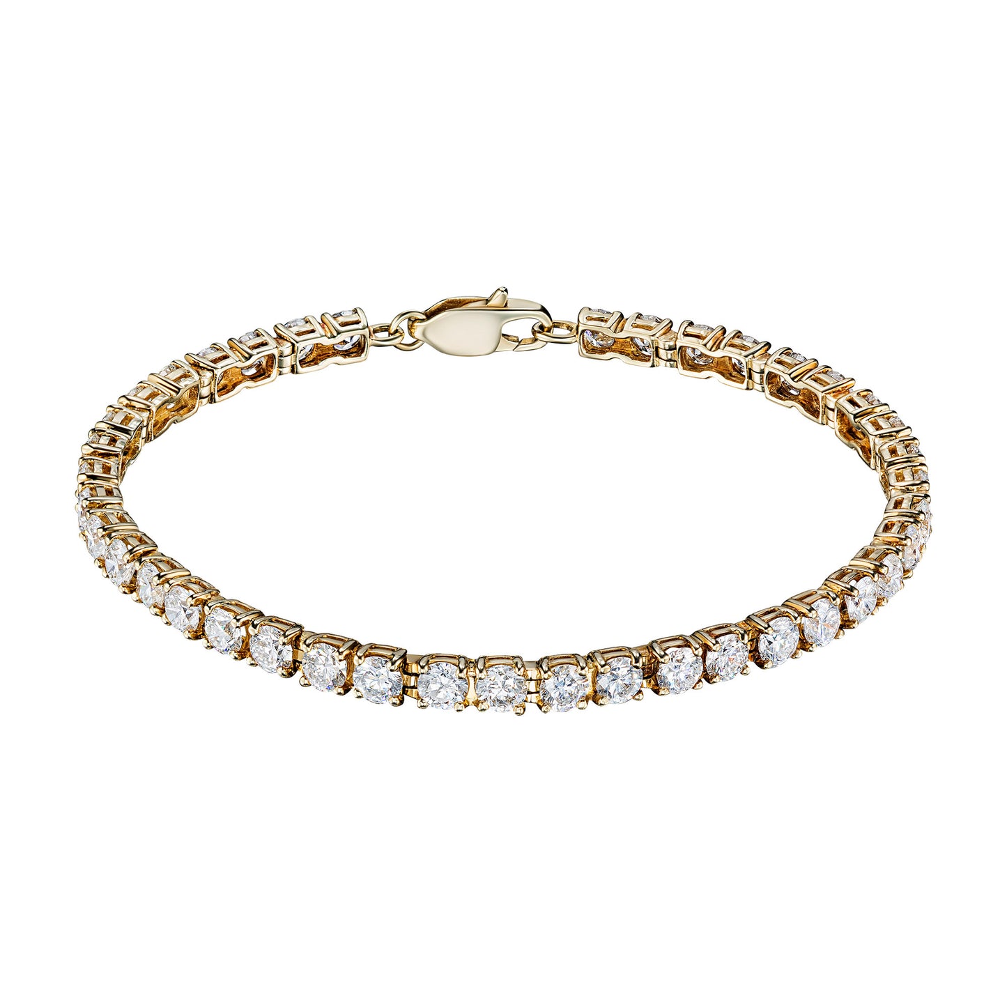 14K Yellow Gold Bracelet with Lab-Created Diamonds