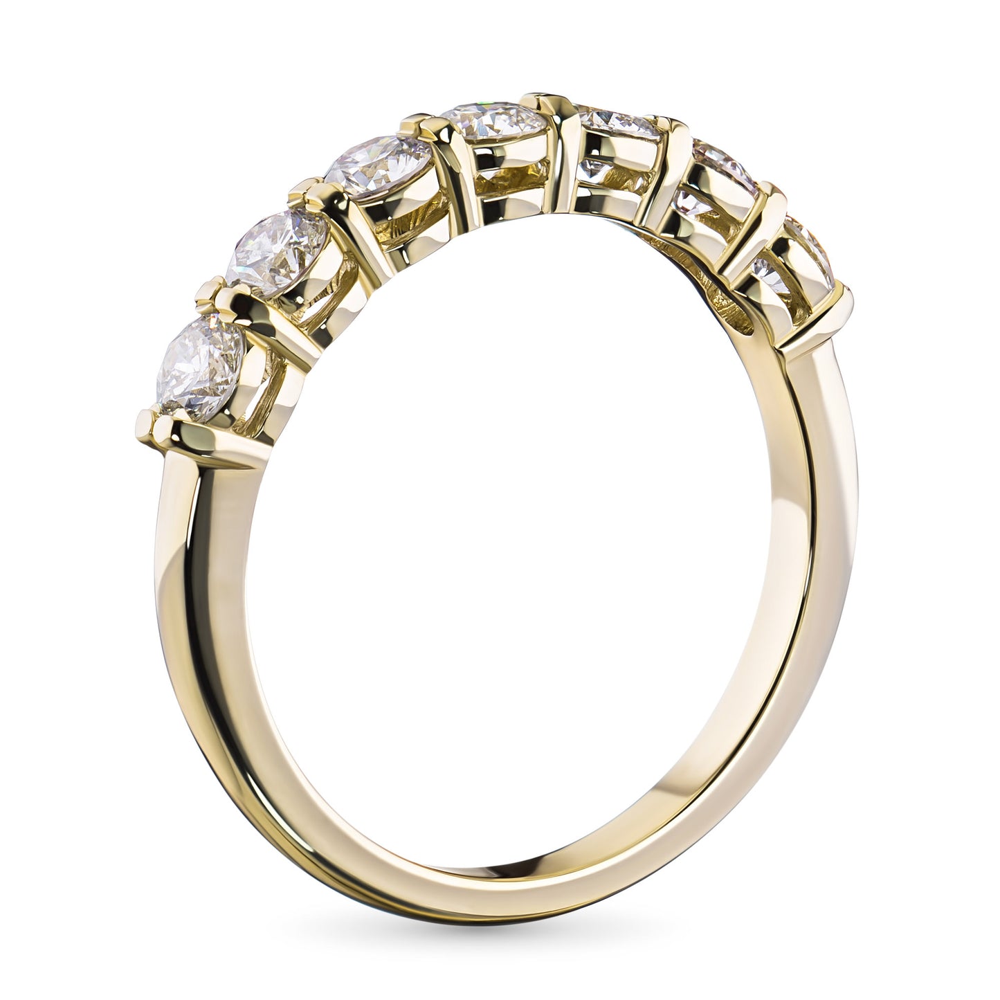 14K Yellow Gold Ring with Lab-Created Diamonds