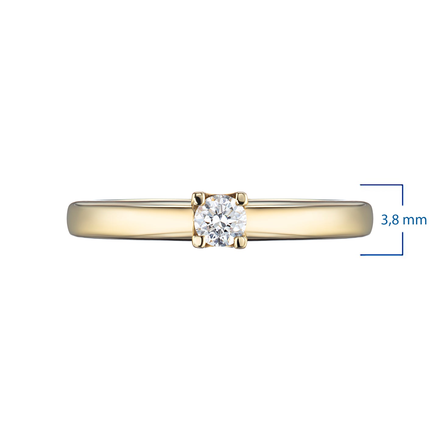 14K Yellow Gold Ring with Lab-Created Diamonds