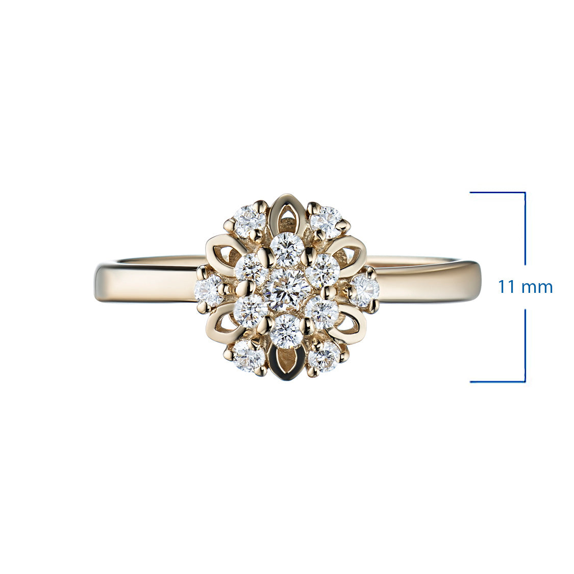 14K Yellow Gold Ring with Lab-Created Diamonds