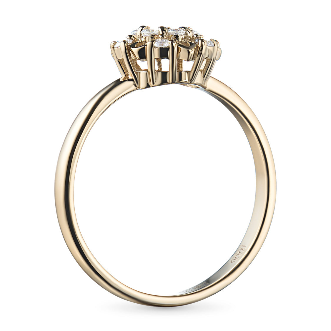 14K Yellow Gold Ring with Lab-Created Diamonds