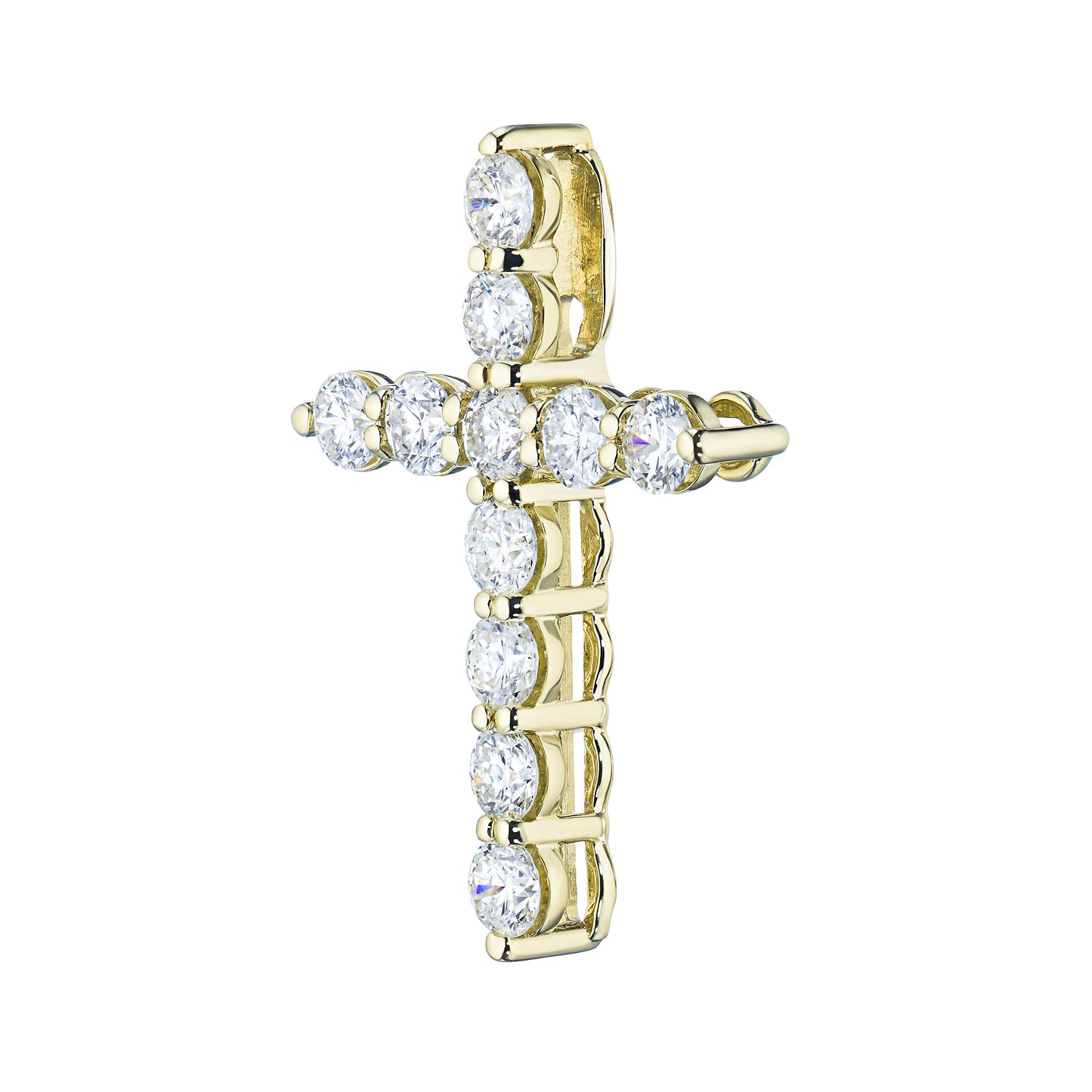 14K Yellow Gold Pendant with Lab-Created Diamonds