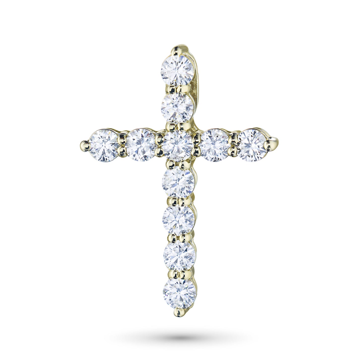 14K Yellow Gold Pendant with Lab-Created Diamonds