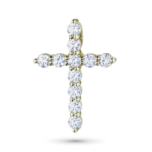 14K Yellow Gold Pendant with Lab-Created Diamonds