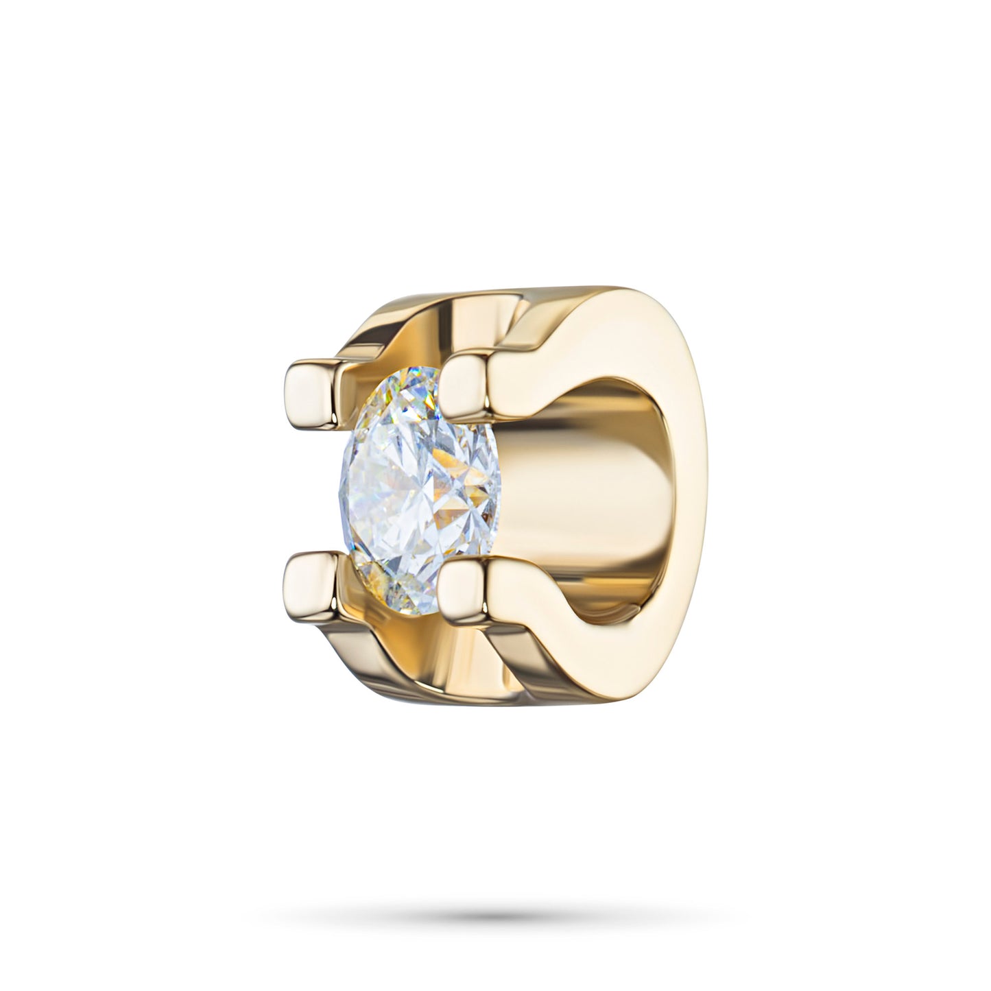 14K Yellow Gold Pendant with Lab-Created Diamonds