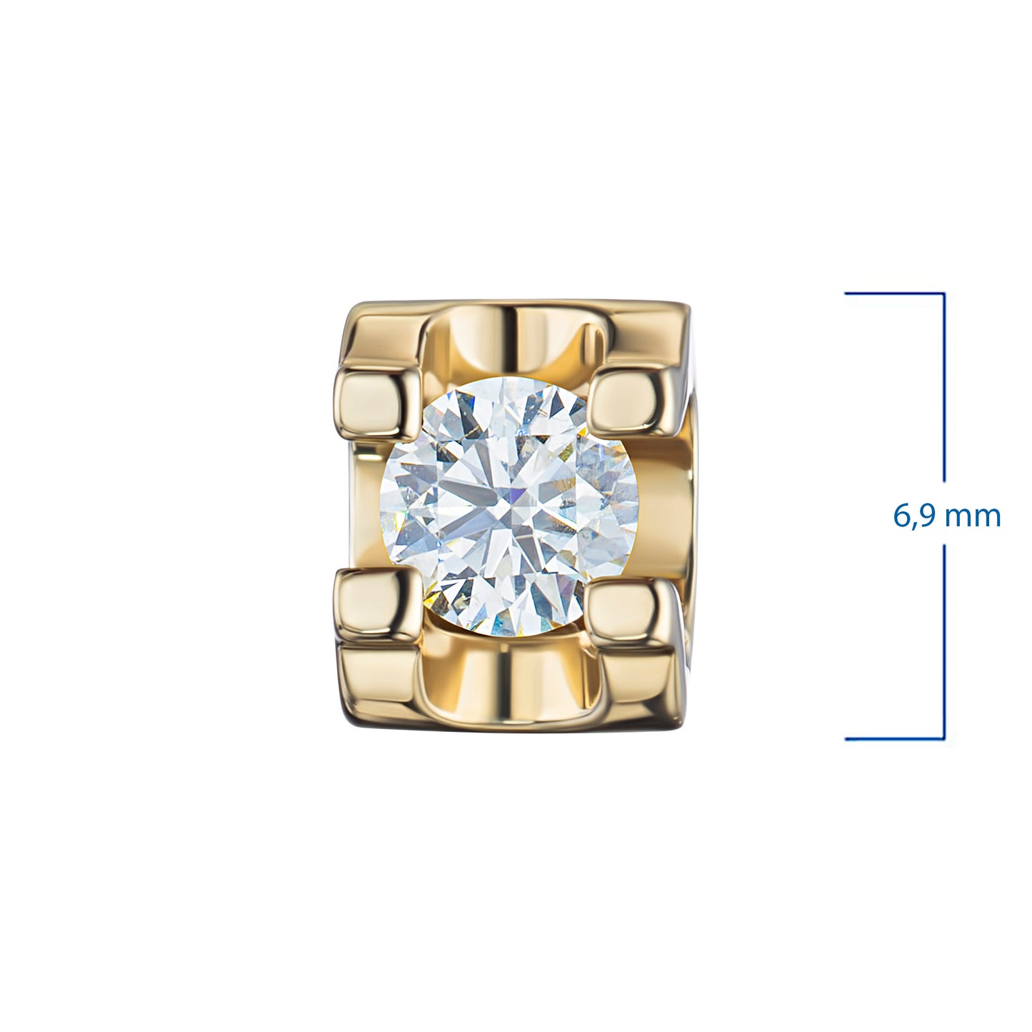 14K Yellow Gold Pendant with Lab-Created Diamonds