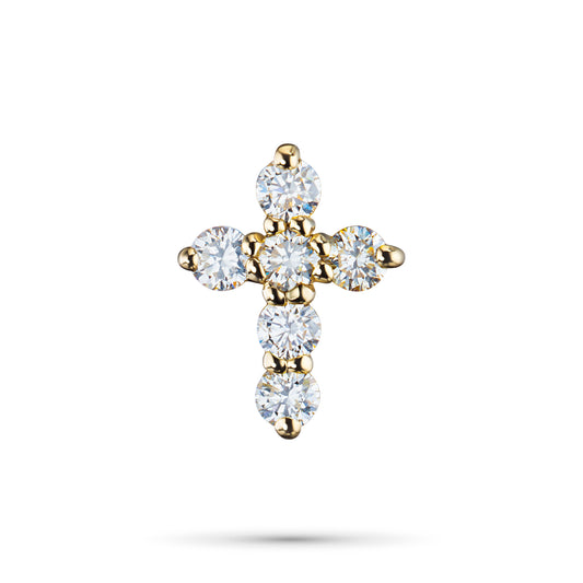 14K Yellow Gold Pendant with Lab-Created Diamonds