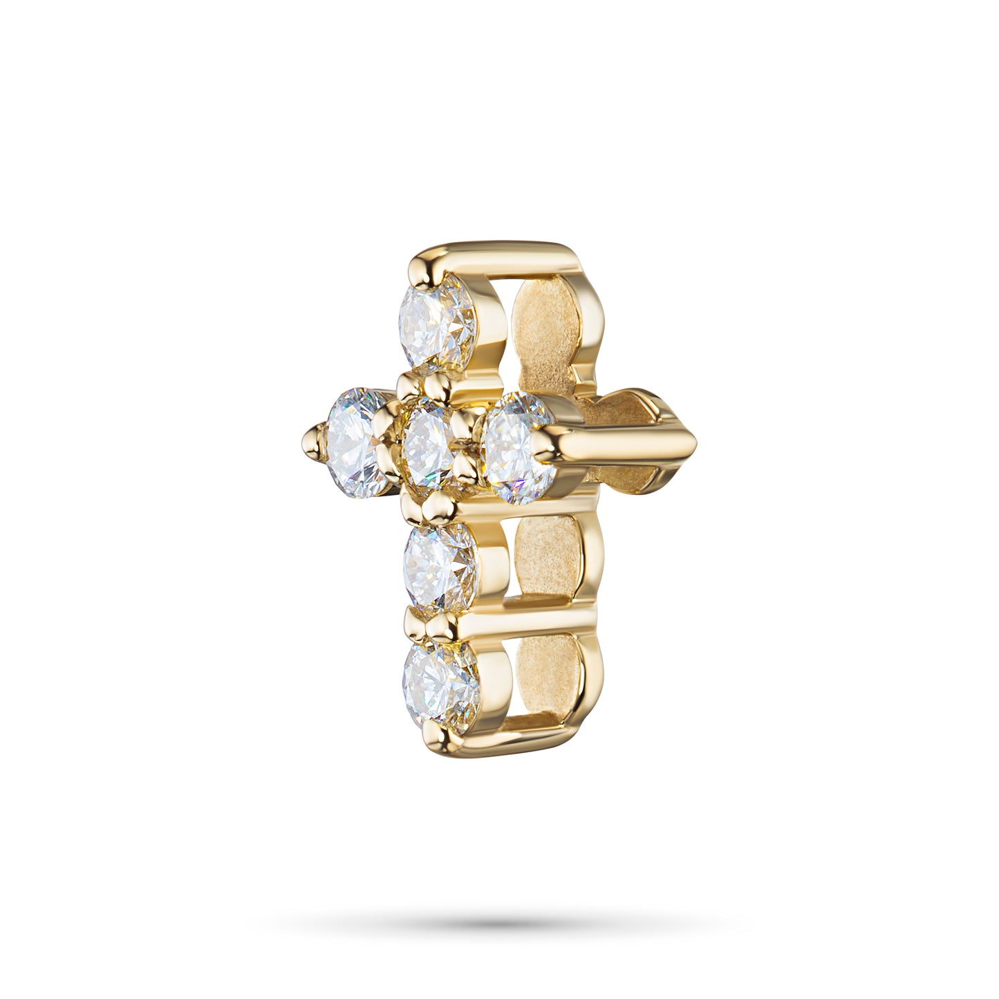 14K Yellow Gold Pendant with Lab-Created Diamonds