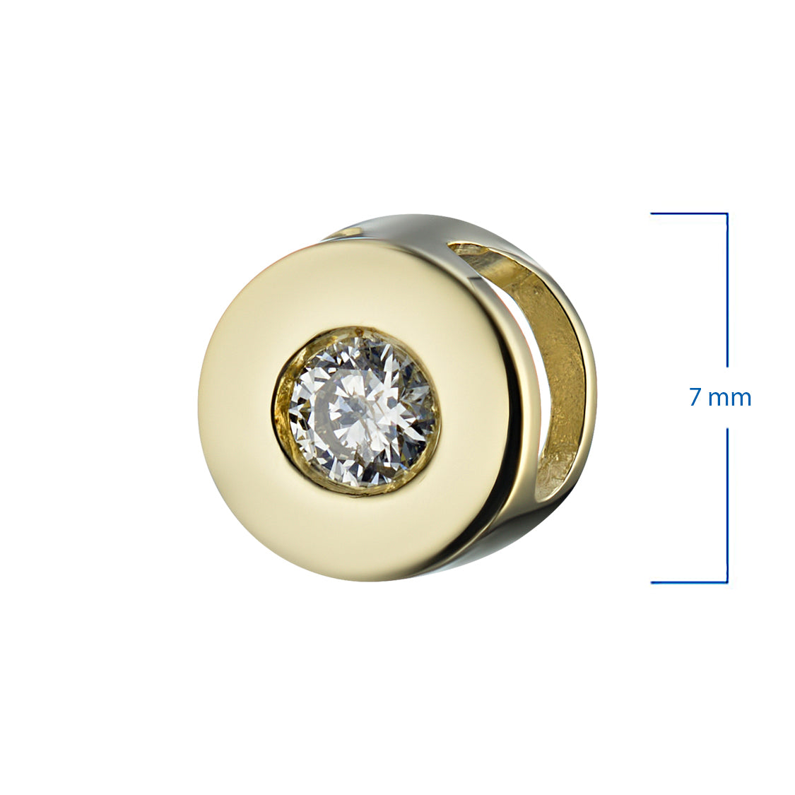 14K Yellow Gold Pendant with Lab-Created Diamonds