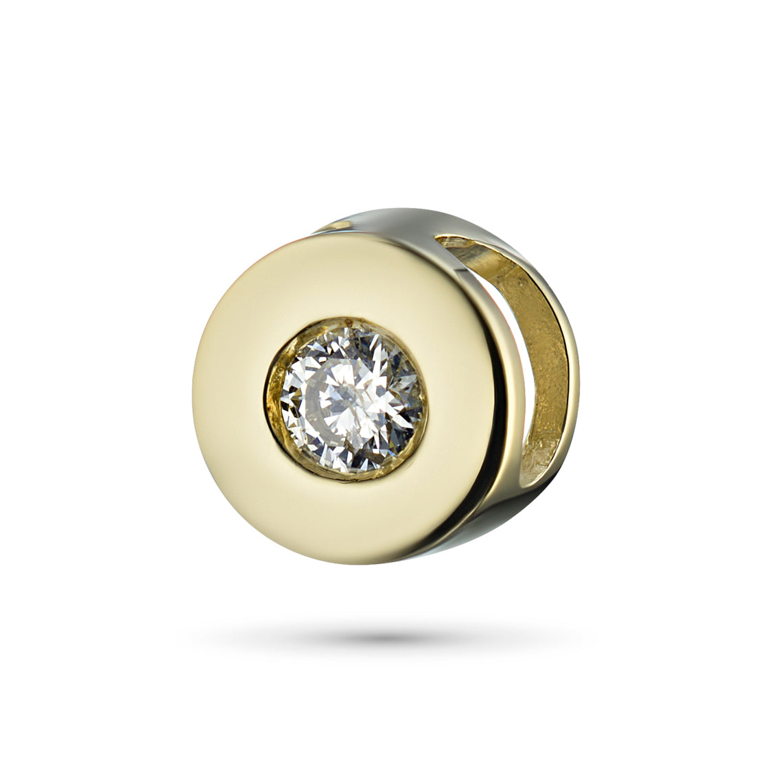 14K Yellow Gold Pendant with Lab-Created Diamonds