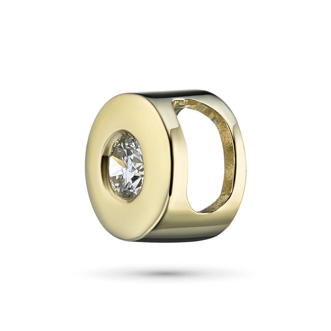 14K Yellow Gold Pendant with Lab-Created Diamonds