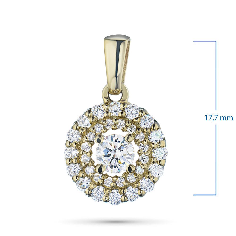 14K Yellow Gold Pendant with Lab-Created Diamonds