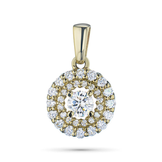 14K Yellow Gold Pendant with Lab-Created Diamonds