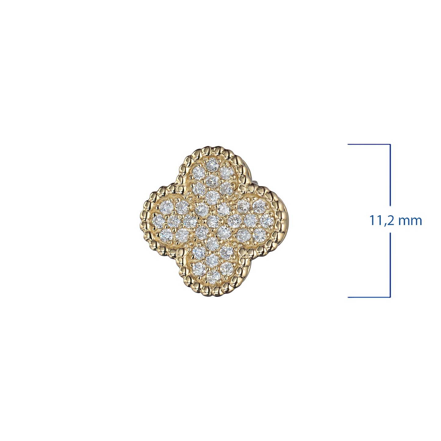 14K Yellow Gold Earring Studs with Lab-Created Diamonds