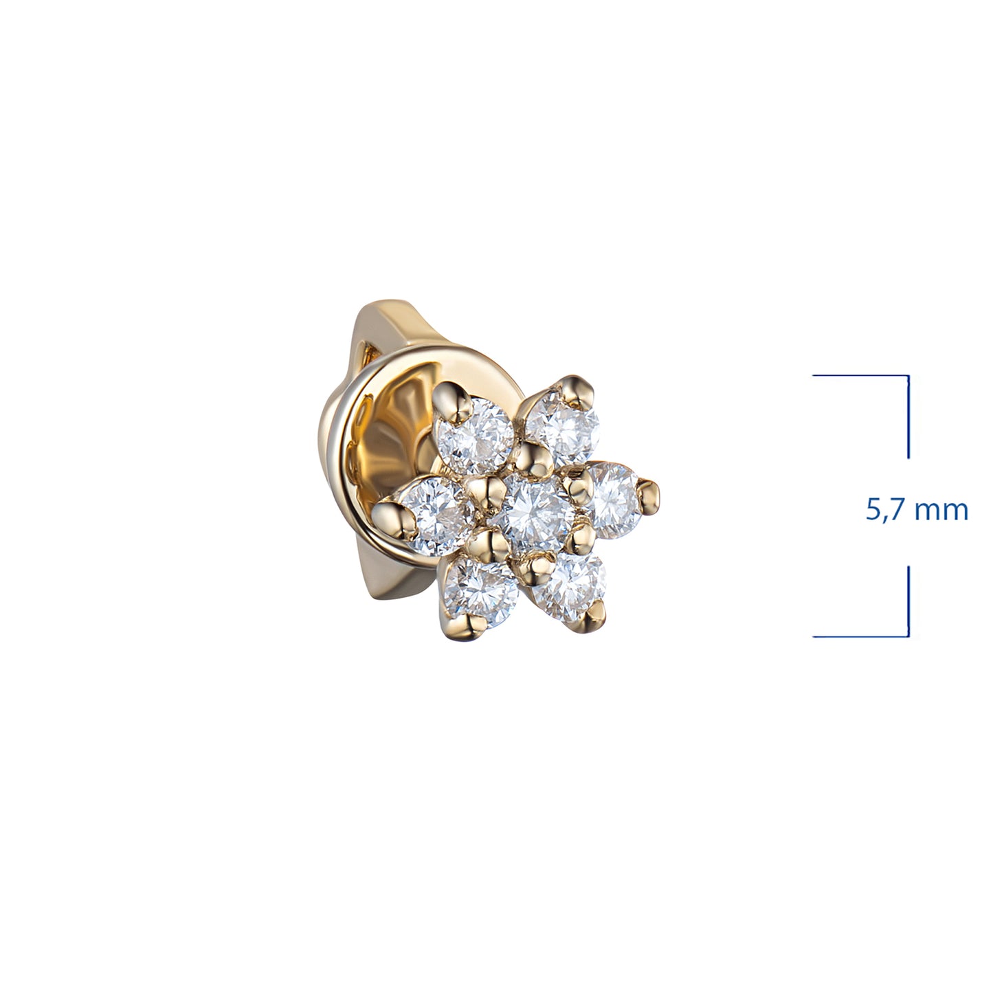 14K Yellow Gold Earring Studs with Lab-Created Diamonds