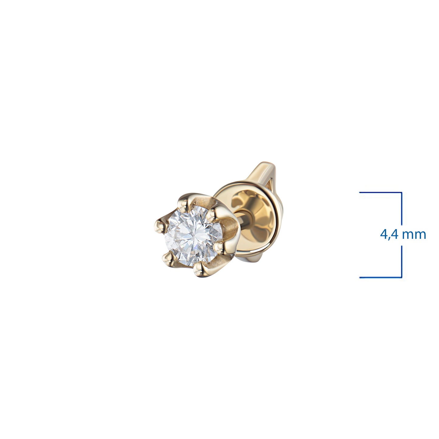 14K Yellow Gold Earring Studs with Lab-Created Diamonds