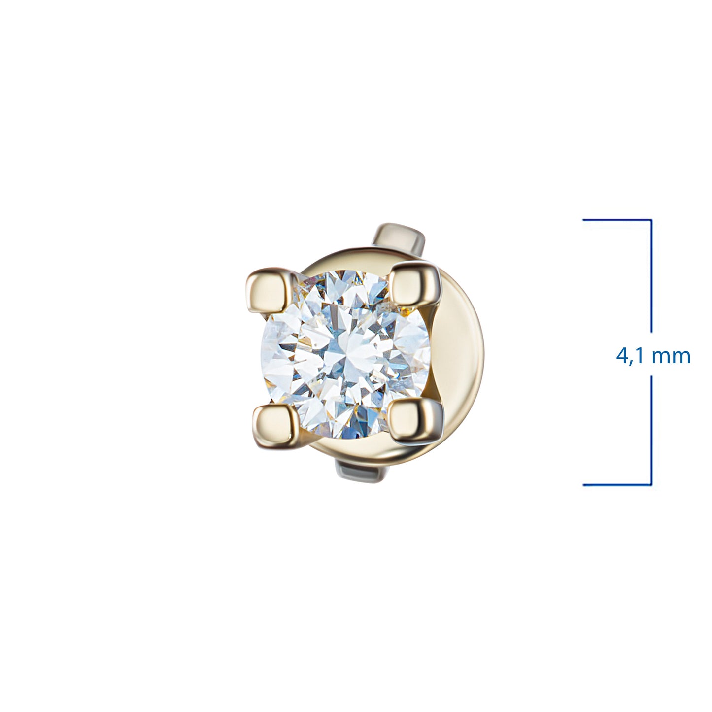 14K Yellow Gold Earring Studs with Lab-Created Diamonds