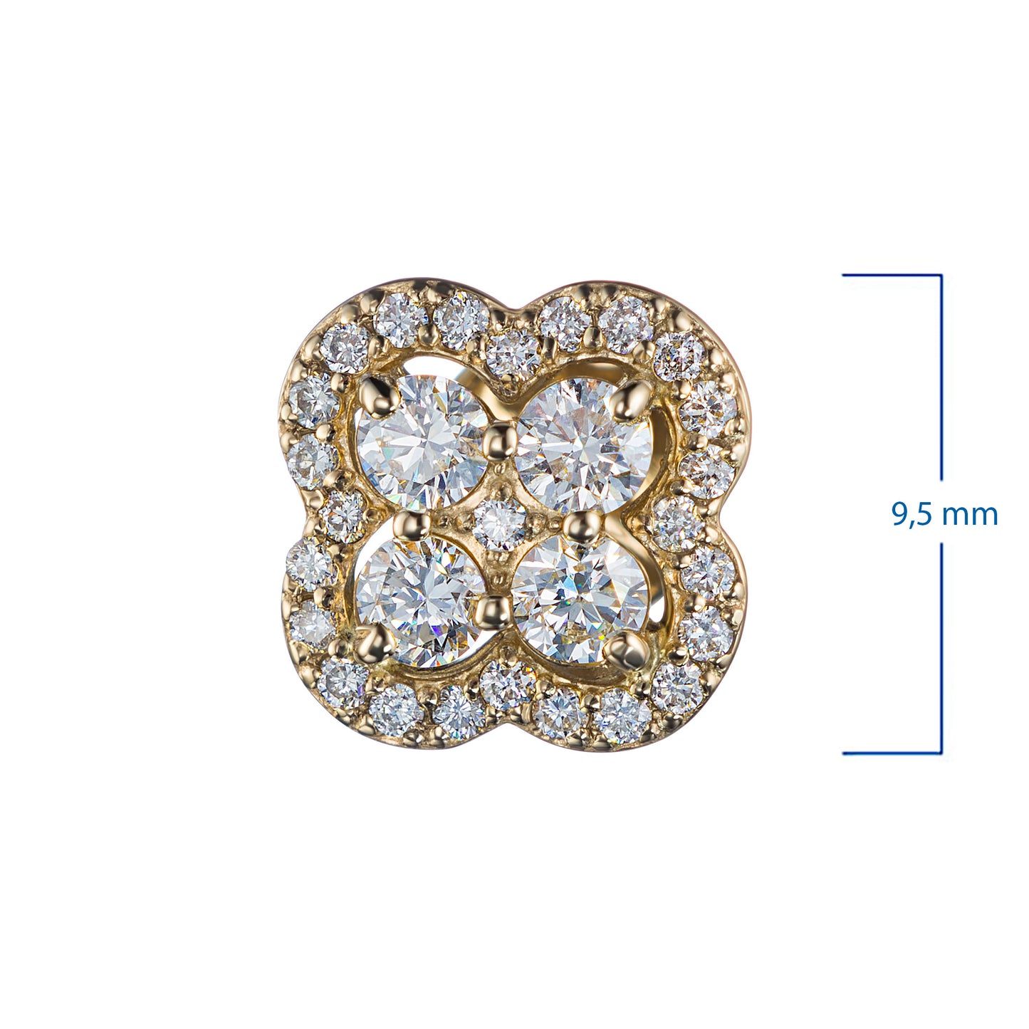 14K Yellow Gold Earring Studs with Lab-Created Diamonds