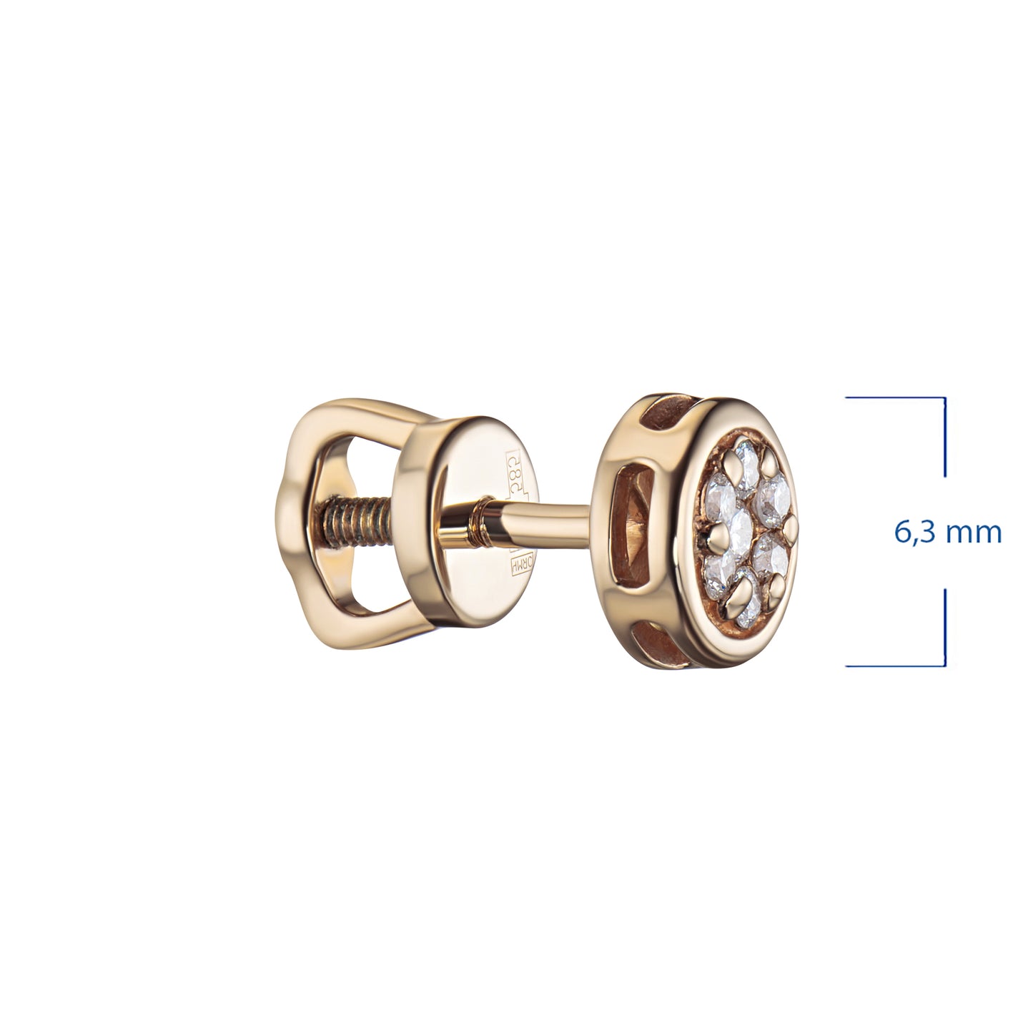 14K Yellow Gold Earring Studs with Lab-Created Diamonds
