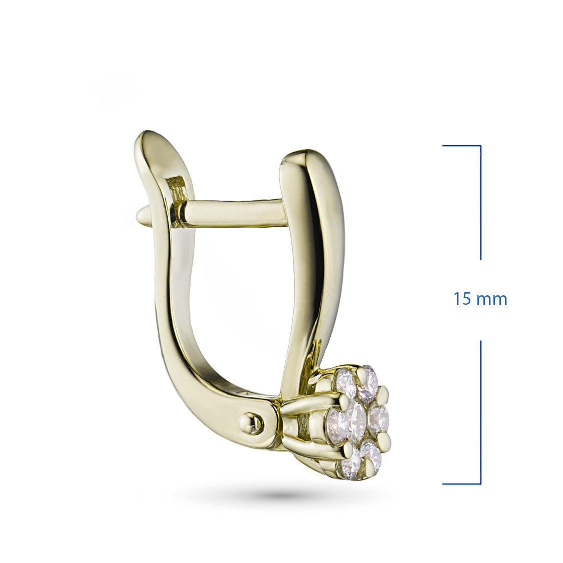 14K Yellow Gold Earrings with Lab-Created Diamonds