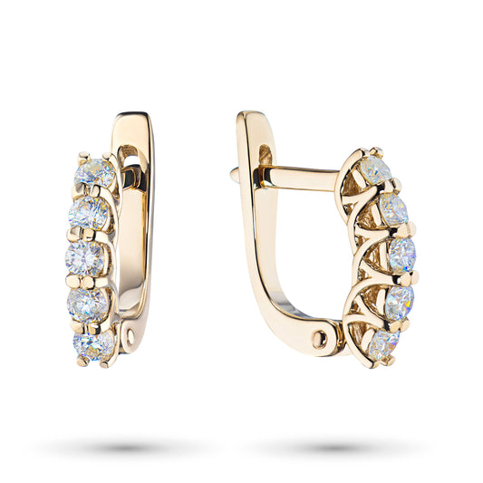 14K Yellow Gold Earrings with Lab-Created Diamonds 0.600 CT.TW