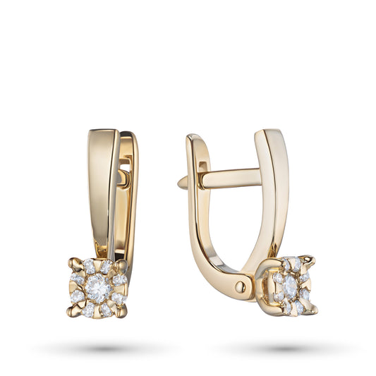 14K Yellow Gold Earrings with Lab-Created Diamonds