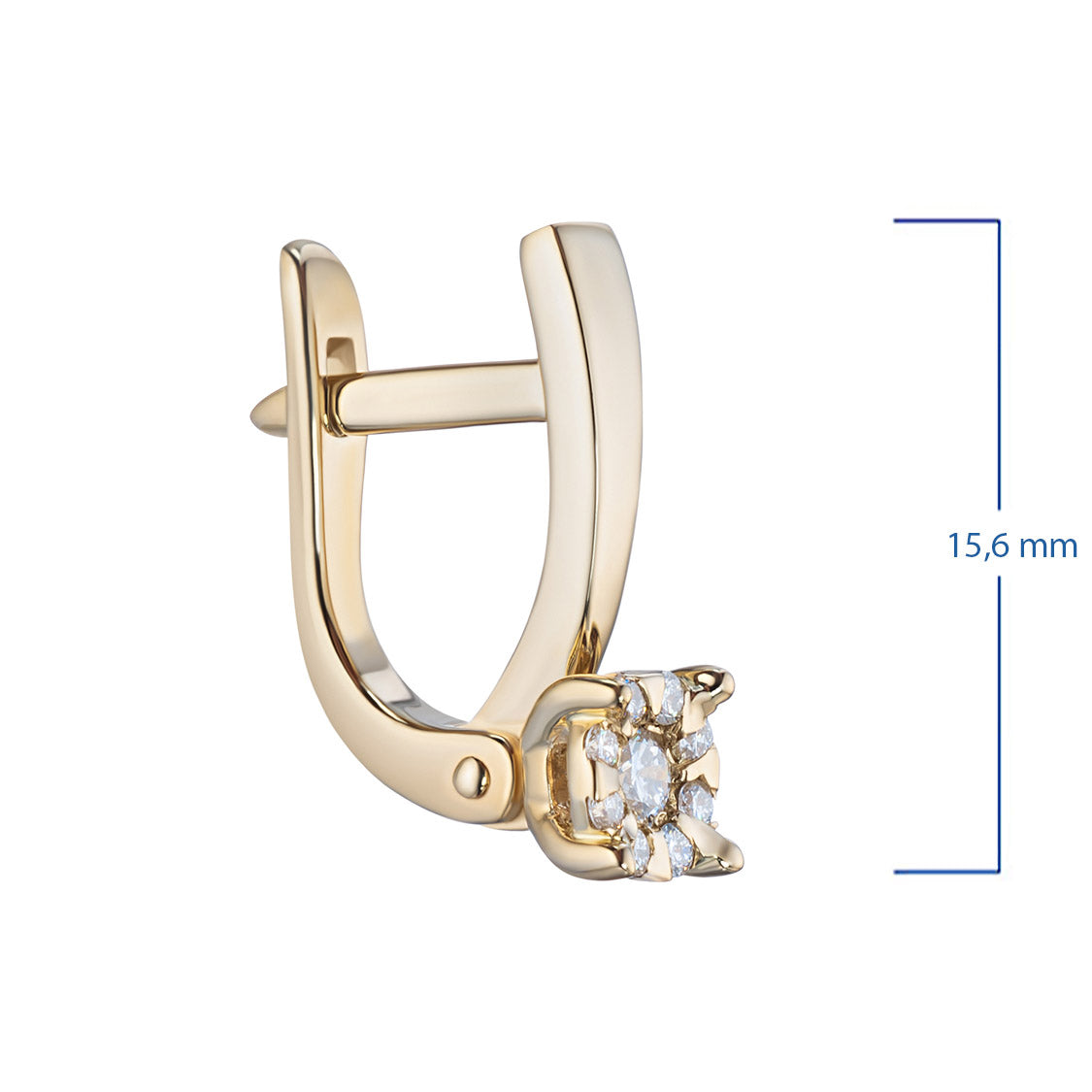 14K Yellow Gold Earrings with Lab-Created Diamonds