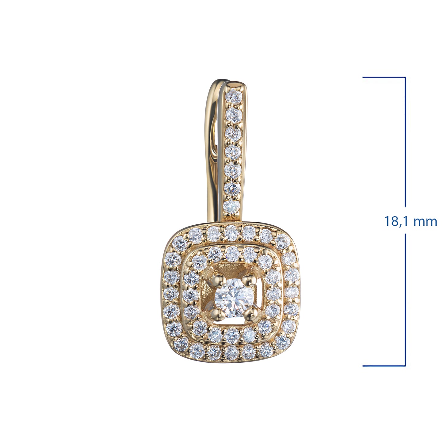 14K Yellow Gold Earrings with Lab-Created Diamonds